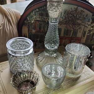 Pottery Barn Candlestick Included In Set Of 5 Heights/Textures #4D Holiday Glow